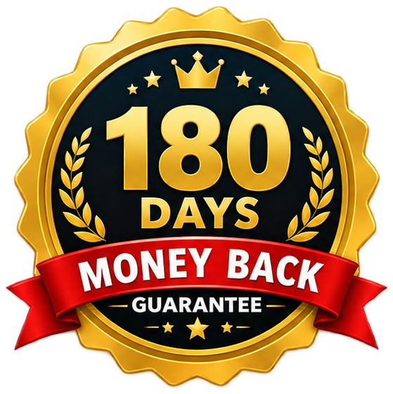 180-day money back guarantee